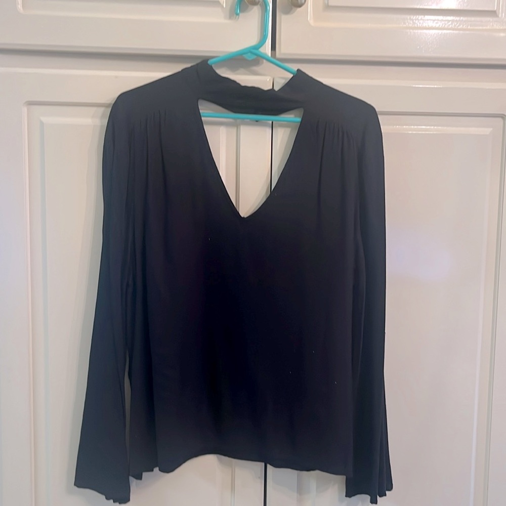Collared black blouse